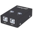 Manhattan Sélecteur de partage USB-A automatique, 2 ports USB-B, 480 Mbit/s (USB 2.0), double commande (auto-détection ou manuelle), Alimenté par USB (aucune alimentation externe requise), câble USB-A vers USB-B 1,5 m inclus