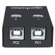 Manhattan Sélecteur de partage USB-A automatique, 2 ports USB-B, 480 Mbit/s (USB 2.0), double commande (auto-détection ou manuelle), Alimenté par USB (aucune alimentation externe requise), câble USB-A vers USB-B 1,5 m inclus
