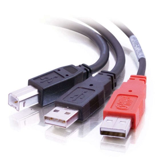 C2G USB B/USB A Y-Cable câble USB 2 m 2 x USB A Noir