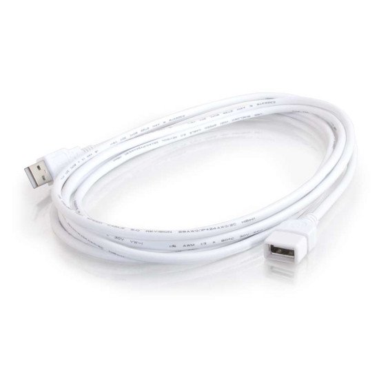 C2G Câble d'extension USB 2.0 mâle A vers femelle A de 3 M - Blanc