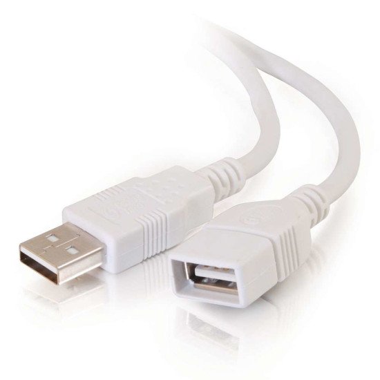 C2G Câble d'extension USB 2.0 mâle A vers femelle A de 1 M - Blanc