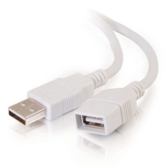 C2G Câble d'extension USB 2.0 mâle A vers femelle A de 2 M - Blanc