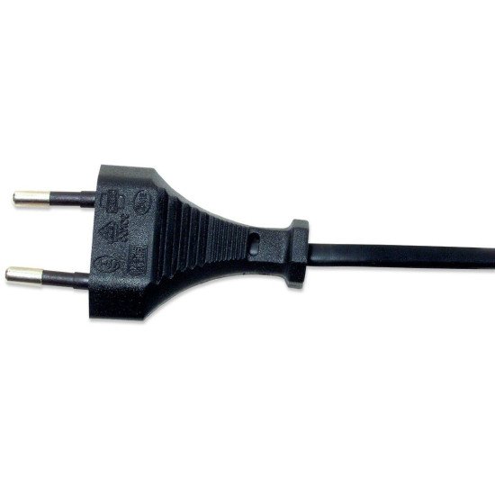 Manhattan Câble d'alimentation, prise européenne 2 broches (CEE 7/16 Europlug) vers connecteur C7 femelle (figure en huit), 1,8 m, 2,5 A, noir, câble secteur, garantie à vie