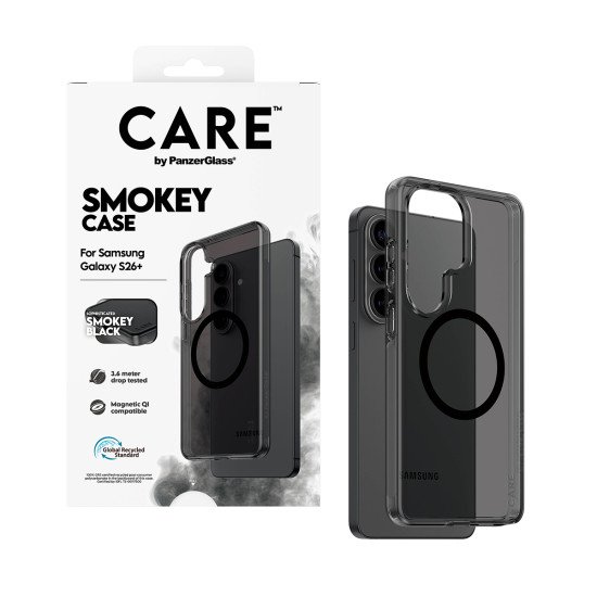 PanzerGlass CARE™ by ® Urban Explorer Case Smokey w. Black Qi Samsung Galaxy S26+ coque de protection pour téléphones portables Housse Noir