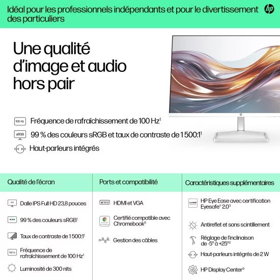 HP Series 5 23.8 inch FHD Monitor with Speakers - 524sa HP Series 5 23.8 inch FHD Monitor with Speakers - 524sa