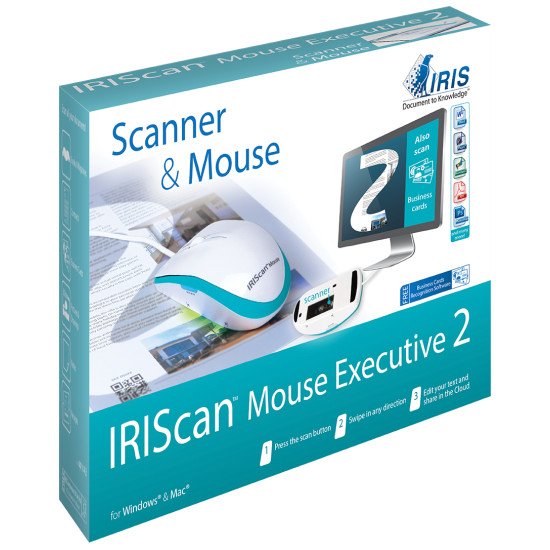 I.R.I.S. IRISCan Mouse Executive 2 Souris scanner 400 x 400 DPI A3 Bleu, Blanc