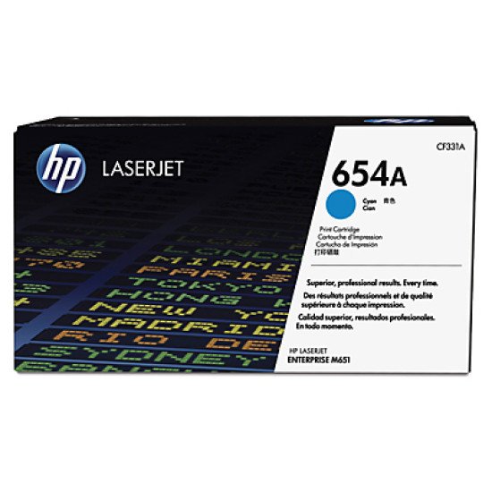 HP 654A Cyan Original LaserJet Toner Cartridge / CF331A Toner Cyan