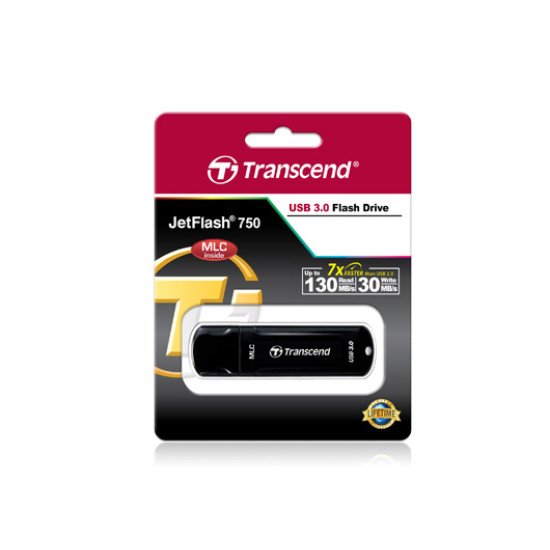 Transcend JetFlash 750, 16GB lecteur USB flash 16 Go USB Type-A 3.2 Gen 1 (3.1 Gen 1) Noir