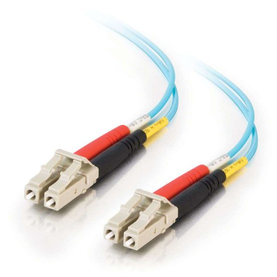 C2G Câble de raccordement en fibres optiques multimodes LC-LC 50/125 OM3 Duplex (LSZH) PVC 10 Gbit de 5 M - Aqua