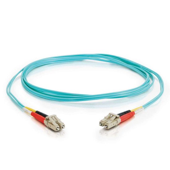 C2G Câble de raccordement en fibres optiques multimodes LC-LC 50/125 OM3 Duplex (LSZH) PVC 10 Gbit de 5 M - Aqua