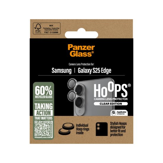 PanzerGlass ® Hoops® Transparent Camera Lens Protector Samsung S25 Edge Protection d'écran transparent 1 pièce(s)