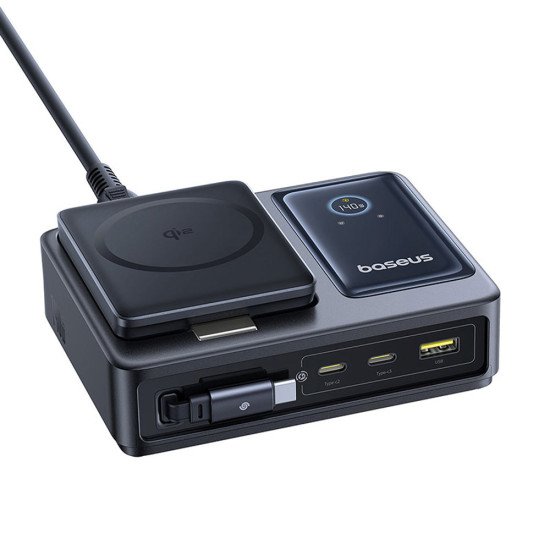 Baseus Nomos Universel Noir Secteur Recharge sans fil Charge rapide Intérieure Baseus Nomos Universel Noir Secteur Recharge sans fil Charge rapide Intérieure