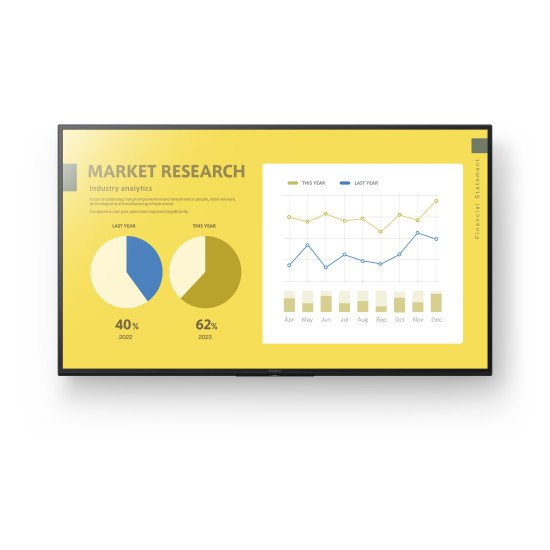 Sony FW-55EZ20L affichage de messages Écran plat de signalisation numérique 139,7 cm (55") LED Wifi 350 cd/m² 4K Ultra HD Noir Android 16/7