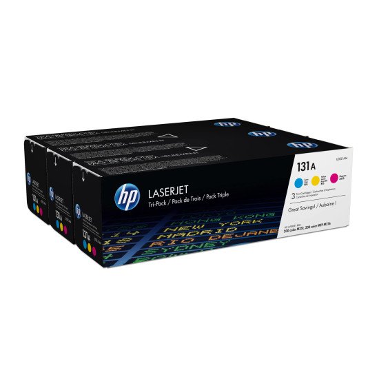 HP 131A  Pack de 3 Toners Cyan, Magenta, Jaune