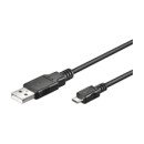 Goobay USB micro-B 180, 1.8m câble USB 1,8 m Micro-USB B USB A Noir