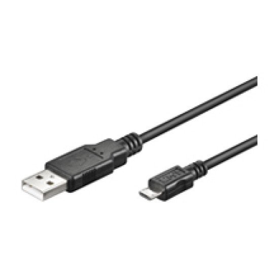 Goobay USB micro-B 180, 1.8m câble USB 1,8 m Micro-USB B USB A Noir