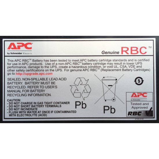 APC APCRBC106 Sealed Lead Acid (VRLA)