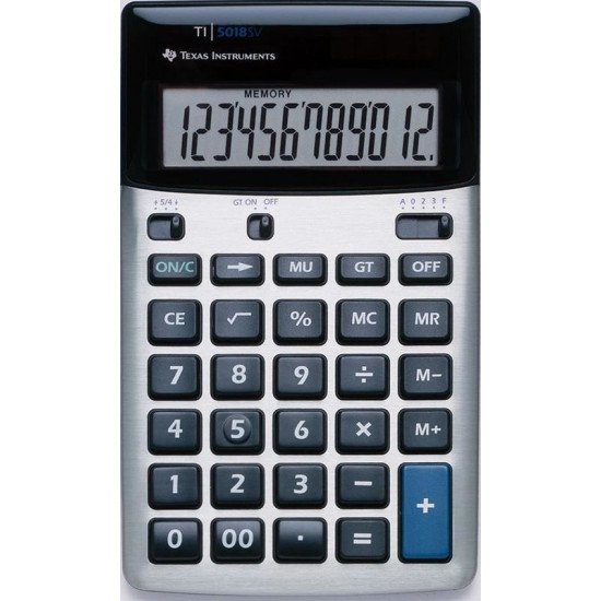 Texas Instruments TI-5018 SV calculatrice Bureau Calculatrice basique Noir, Argent