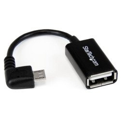 StarTech.com UUSBOTGRA Câble adaptateur Micro USB à angle droit vers USB Host OTG - Mâle / Femelle