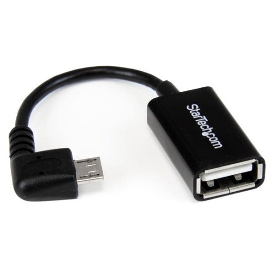 StarTech.com UUSBOTGRA Câble adaptateur Micro USB à angle droit vers USB Host OTG - Mâle / Femelle