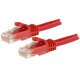 StarTech.com Câble réseau Cat6 Gigabit UTP sans crochet de 5m - Cordon Ethernet RJ45 anti-accroc - M/M - Rouge