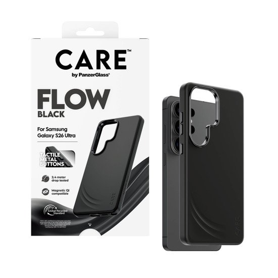 PanzerGlass CARE™ by ® Flow Case Black w. Qi Samsung Galaxy S26 Ultra coque de protection pour téléphones portables Housse Noir