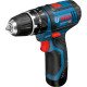 Bosch GSB 10,8-2-LI Professional Sans clé Noir, Bleu, Rouge