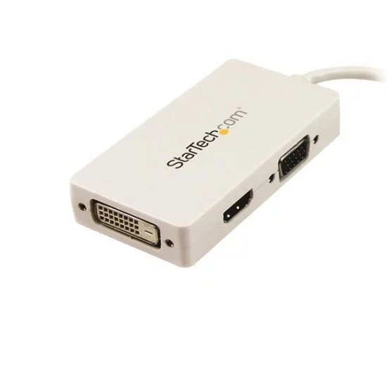 StarTech.com Adaptateur de voyage Mini DisplayPort vers VGA / DVI / HDMI - Convertisseur vidéo 3-en-1 - Blanc StarTech.com Adaptateur de voyage Mini DisplayPort vers VGA / DVI / HDMI - Convertisseur vidéo 3-en-1 - Blanc