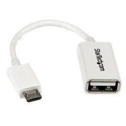 StarTech.com Câble adaptateur Micro USB vers USB Host OTG de 12cm - Mâle / Femelle - Blanc StarTech.com Câble adaptateur Micro USB vers USB Host OTG de 12cm - Mâle / Femelle - Blanc