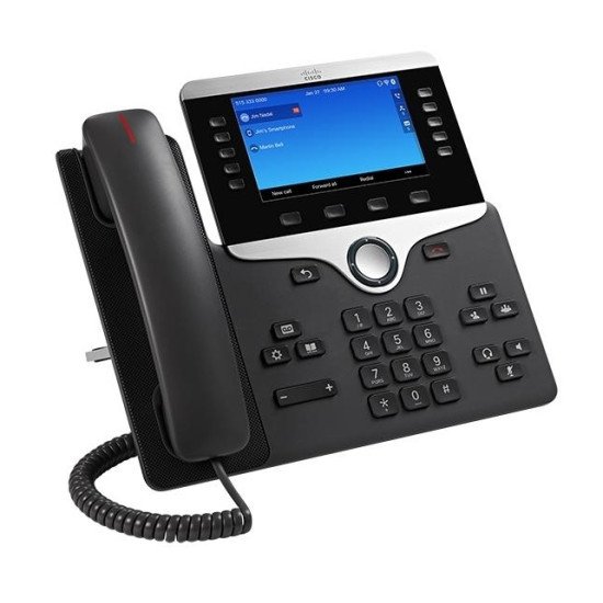 Cisco 8841 téléphone fixe Noir, Argent