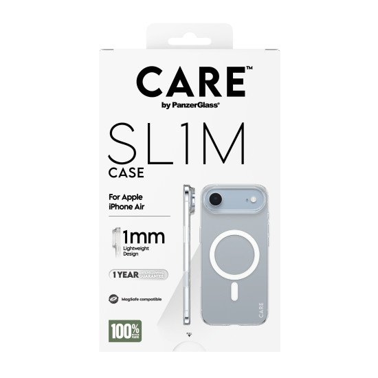 PanzerGlass CARE™ by ® SL1M Case Transparent w. MagSafe iPhone Air coque de protection pour téléphones portables Housse