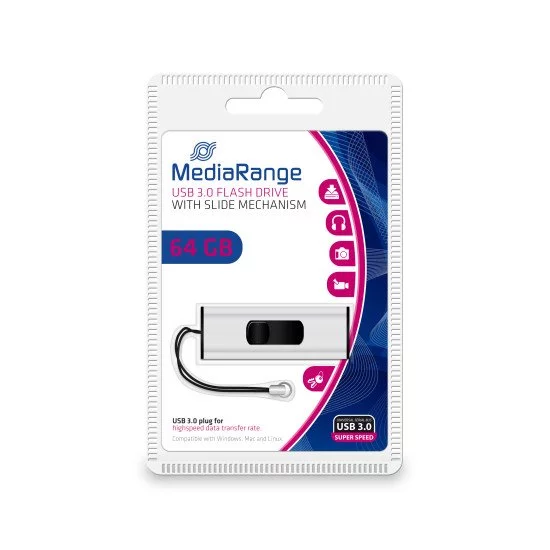 MediaRange MR917 lecteur USB flash 64 Go USB Type-A 3.2 Gen 1 (3.1 Gen 1) Noir, Argent MediaRange MR917 lecteur USB flash 64 Go USB Type-A 3.2 Gen 1 (3.1 Gen 1) Noir, Argent