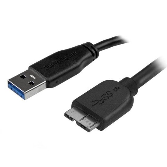 StarTech.com Câble SuperSpeed USB 3.0 slim A vers Micro B de 2 m - Mâle / Mâle - Noir