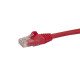 StarTech.com Câble réseau Cat6 Gigabit UTP sans crochet de 2m - Cordon Ethernet RJ45 anti-accroc - M/M - Rouge