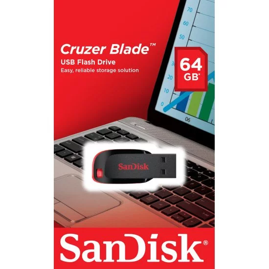 Sandisk Cruzer Blade lecteur USB flash 64 Go USB Type-A 2.0 Noir, Rouge Sandisk Cruzer Blade lecteur USB flash 64 Go USB Type-A 2.0 Noir, Rouge