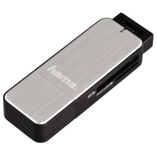 Hama 123900 lecteur de carte mémoire USB 3.2 Gen 1 (3.1 Gen 1) Noir, Argent