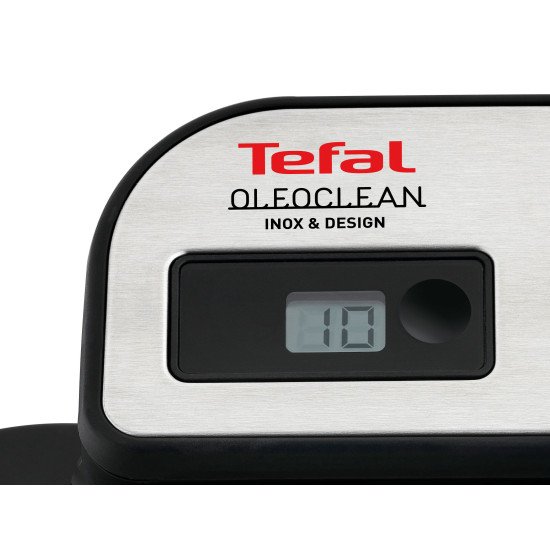 Tefal Oleoclean Pro Inox & Design FR8040 Unique 3,5 L 2300 W Noir, Acier inoxydable Tefal Oleoclean Pro Inox & Design FR8040 Unique 3,5 L 2300 W Noir, Acier inoxydable