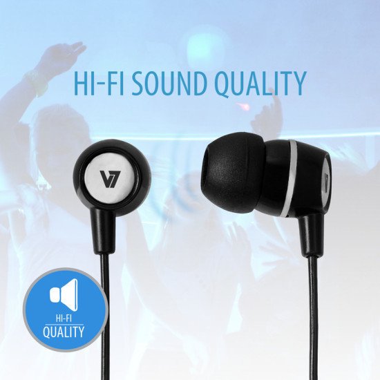 V7 Écouteurs stéréo avec microphone intégré Noir V7 Écouteurs stéréo avec microphone intégré Noir
