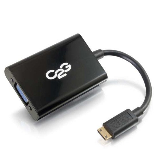 C2G 80504 câble vidéo et adaptateur 0,2 m Mini-HDMI VGA (D-Sub) Noir