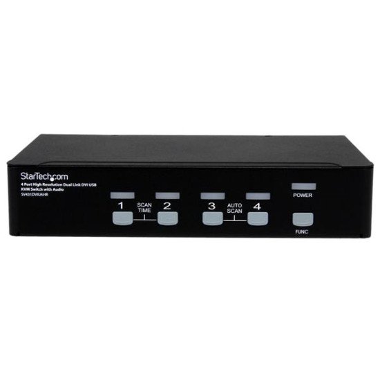 StarTech.com Commutateur KVM 4 Ports DVI USB, Montage en Rack et Audio - Switch KVM - 2560x1600