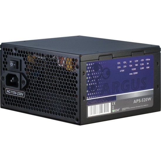 Inter-Tech Argus APS Alimentation 520 W 20+4 pin ATX ATX Noir