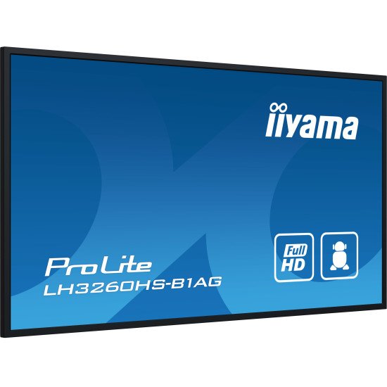 iiyama PROLITE Carte A numérique 80 cm (31.5") LED Wifi 500 cd/m² Full HD Noir Intégré dans le processeur Android 11 24/7