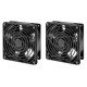 Intellinet Unité de ventilation à 2 ventilateurs pour armoires murales 19", montage en toiture, câble d'alimentation 1,8 m avec prise EU CEE 7/7, format 120 × 120 mm, kit de mise à la terre inclus, noire, garantie à vie