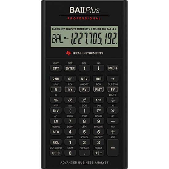 Texas Instruments BA-II Plus calculatrice Poche Calculatrice financière Noir