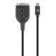 Manhattan Câble convertisseur USB-C vers série RS232/COM/DB9, 1 m, mâle à mâle, puce Prolific PL2303GT, noir, garantie 3 ans
