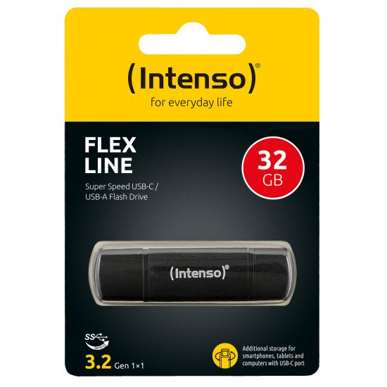 Intenso 3544480 lecteur USB flash 32 Go USB Type-A / USB Type-C 3.2 Gen 1 (3.1 Gen 1) Noir
