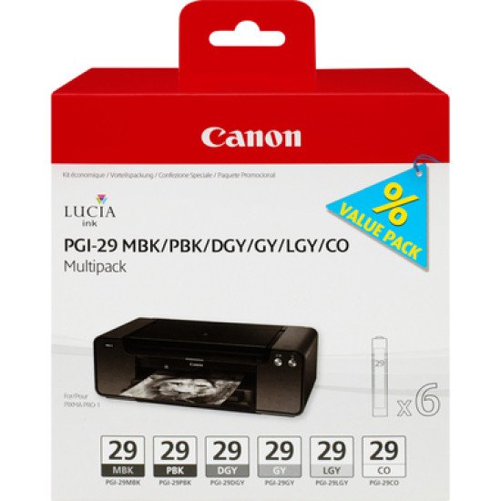 Canon PGI-29 MBK/PBK/DGY/GY/LGY/CO Multipack