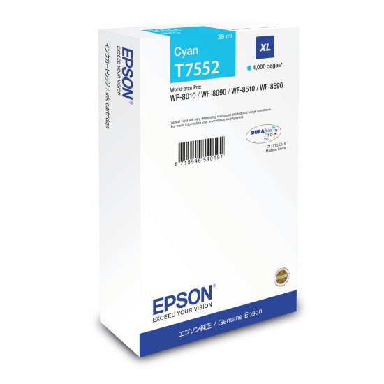 Epson C13T755240 Cartouche d'Encre Cyan XL