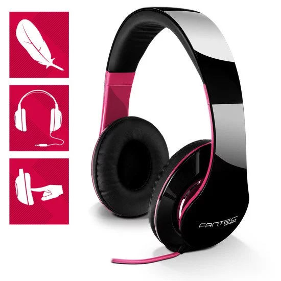 Fantec SHP-250AJ Casque Avec fil Arceau Musique Noir, Rose Fantec SHP-250AJ Casque Avec fil Arceau Musique Noir, Rose
