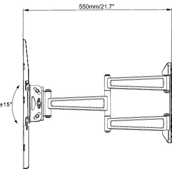 Mount Massive MNT 208 support pour téléviseur 139,7 cm (55") Noir